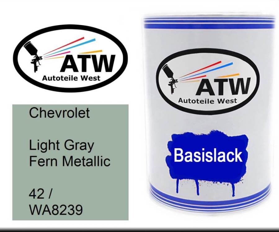 Chevrolet, Light Gray Fern Metallic, 42 / WA8239: 500ml Lackdose, von ATW Autoteile West.